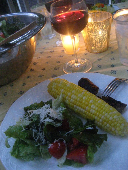 Salad corn and meat
